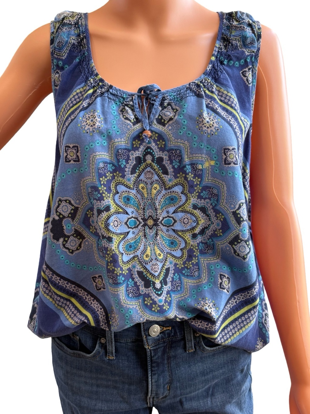 Sonoma Boho Blue Paisley-Print Sleeveless Camisole